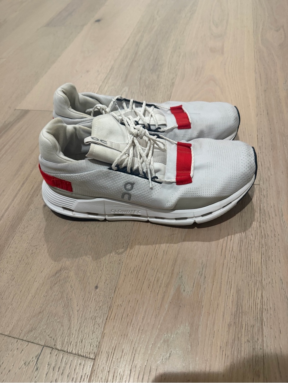 On Cloudnova 'White Red' lifestyle sneakers